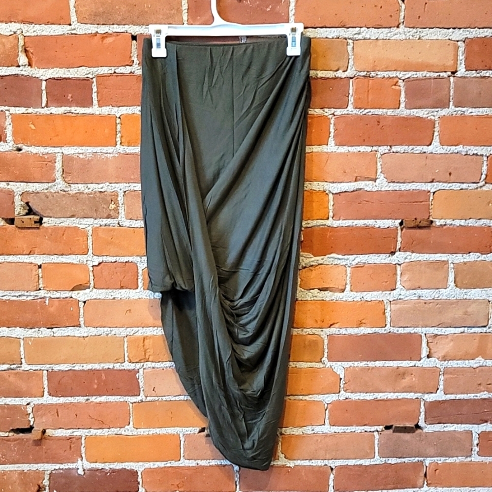 NWT- Asymmetrical Olive Green Skirt